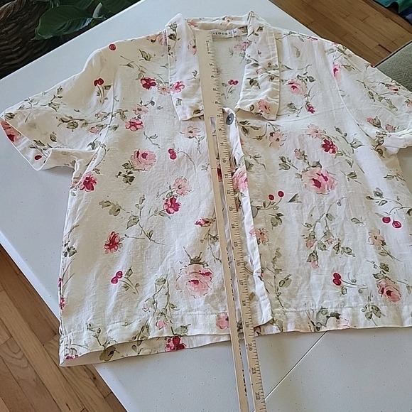 Cut Loose Dress Top Small Floral Linen Boho Coastal Cottagecore Feminine Summer - Picture 8 of 12